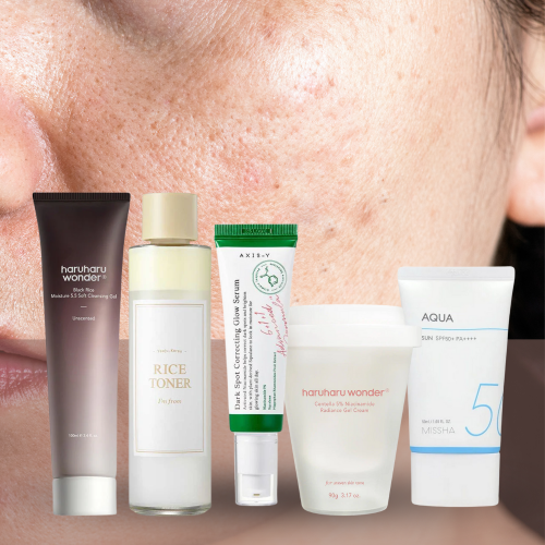 routine pack éclat et tâche pigmentaires soins coréens